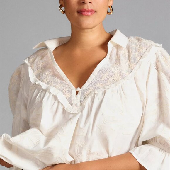 EUC By Anthropologie Heirloom Swing Blouse - Picture 3 of 5